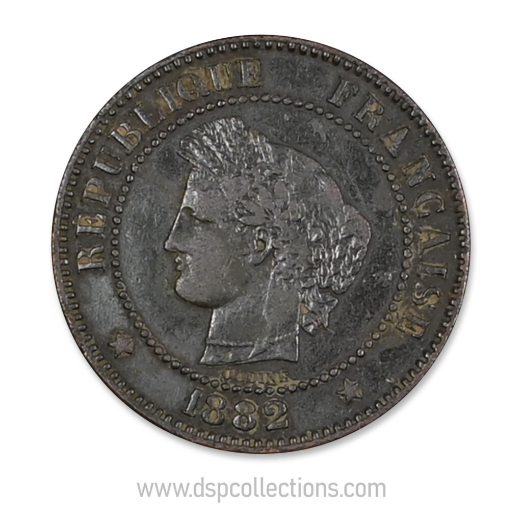 FRANCE, pièce de 2 Centimes Cérès, 1882 A / Paris