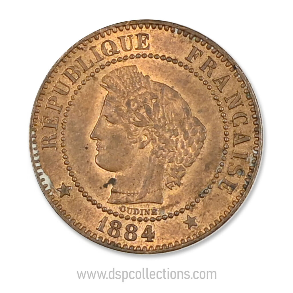 FRANCE, pièce de 2 Centimes Cérès, 1884 A / Paris