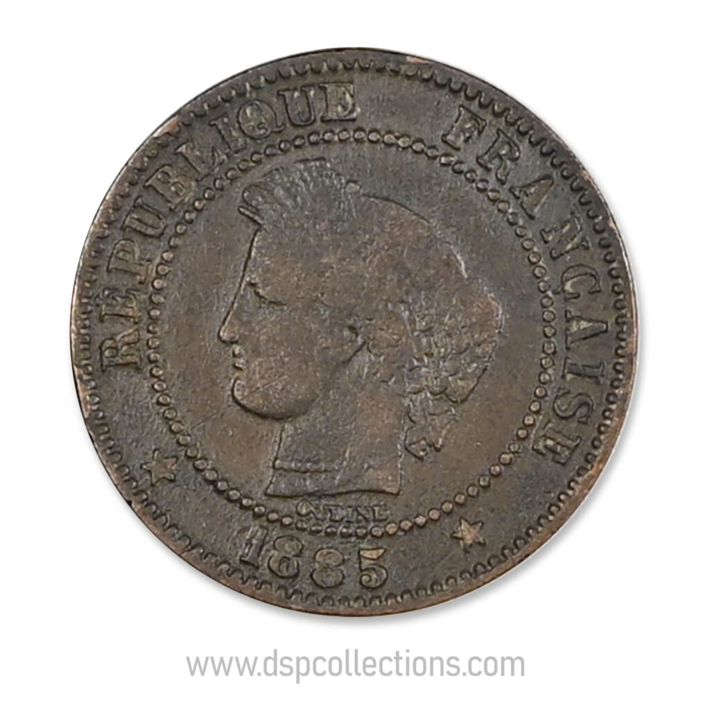 FRANCE, pièce de 2 Centimes Cérès, 1885 A / Paris