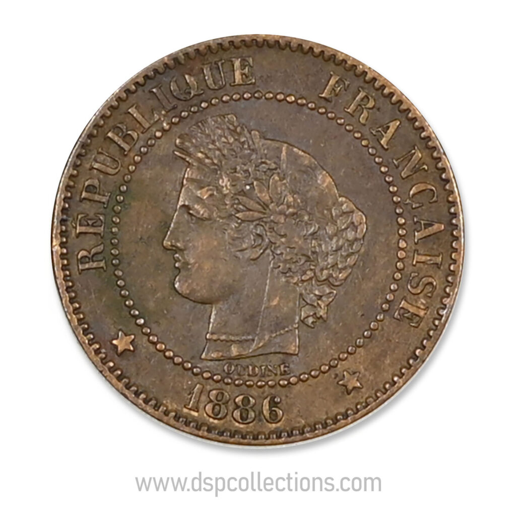 FRANCE, pièce de 2 Centimes Cérès, 1886 A / Paris