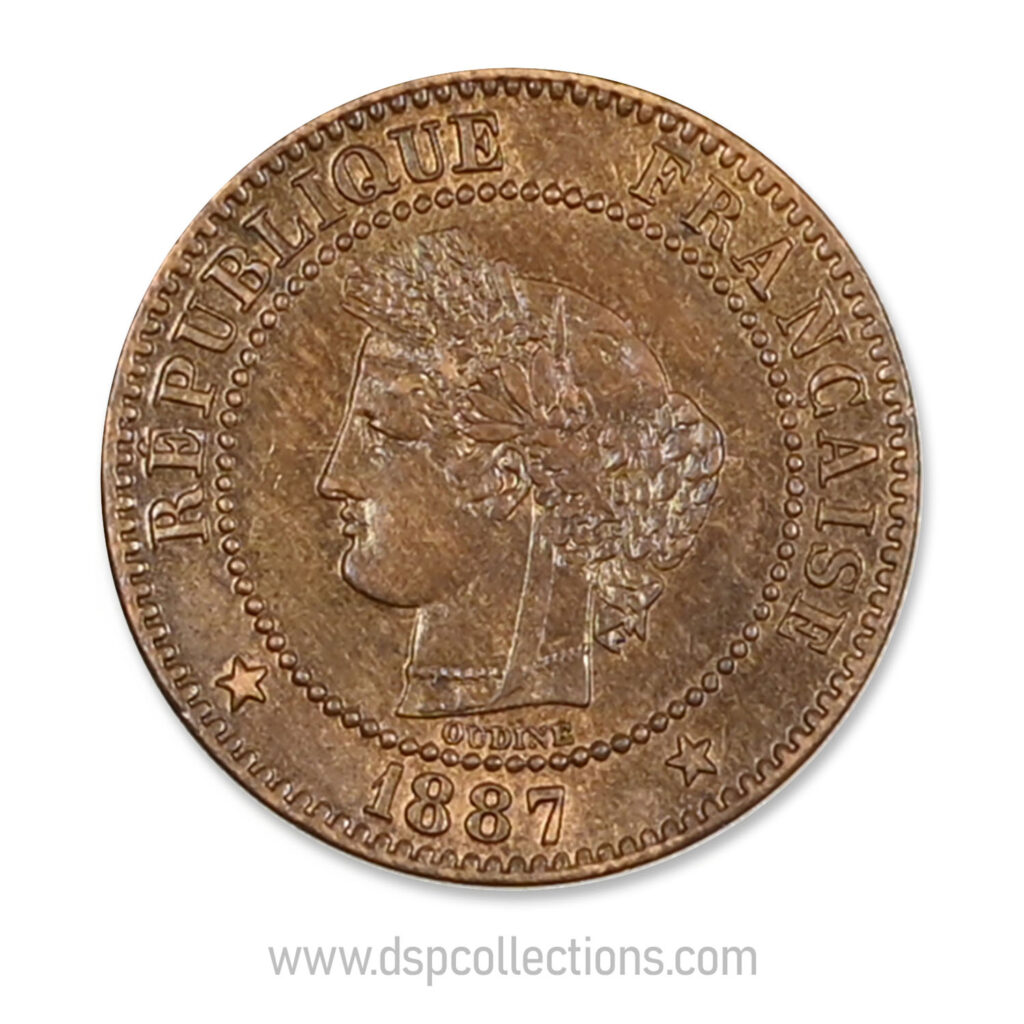 FRANCE, pièce de 2 Centimes Cérès, 1887 A / Paris