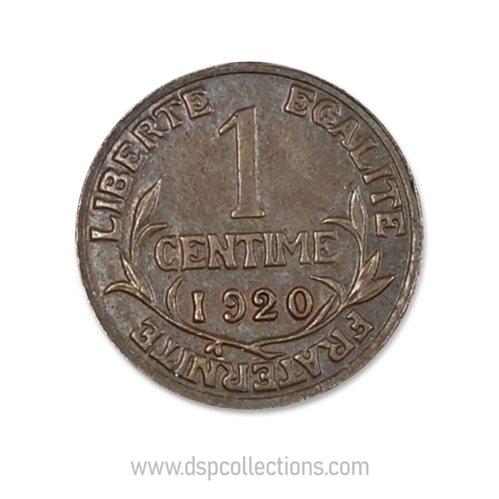 FRANCE, pièce de 1 Centime Daniel Dupuis 1920