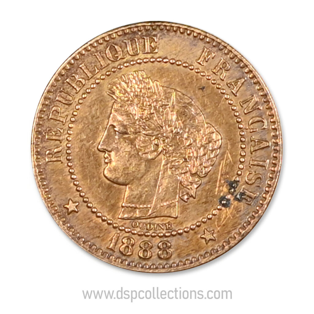 FRANCE, pièce de 2 Centimes Cérès, 1888 A / Paris