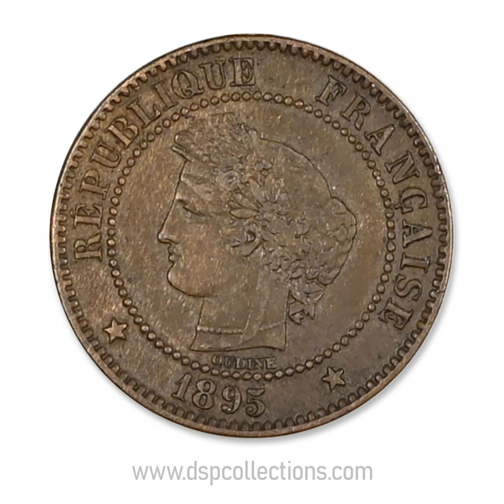 FRANCE, pièce de 2 Centimes Cérès, 1895 A / Paris