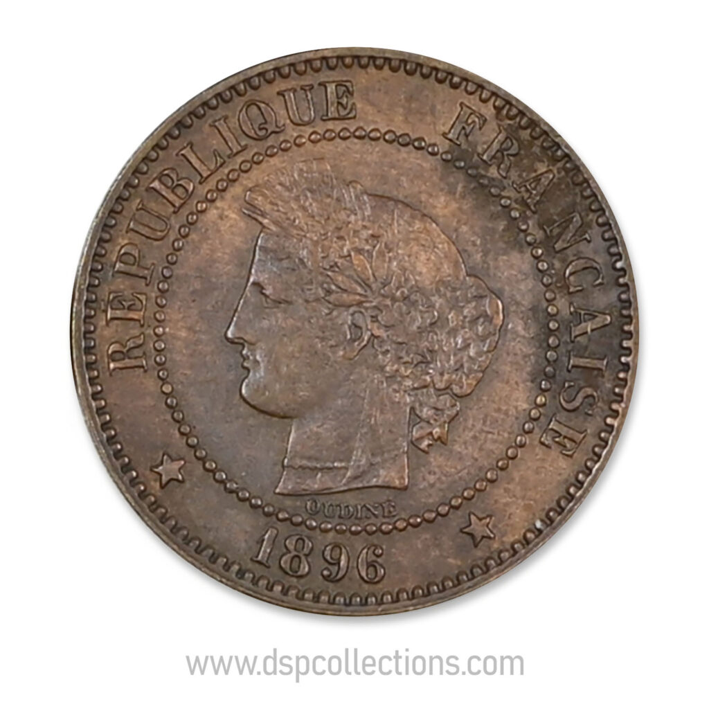 FRANCE, pièce de 2 Centimes Cérès, 1896 A / Paris