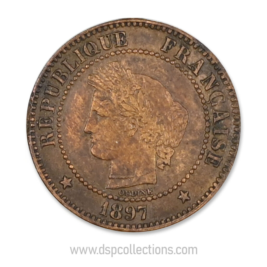 FRANCE, pièce de 2 Centimes Cérès, 1897 A / Paris