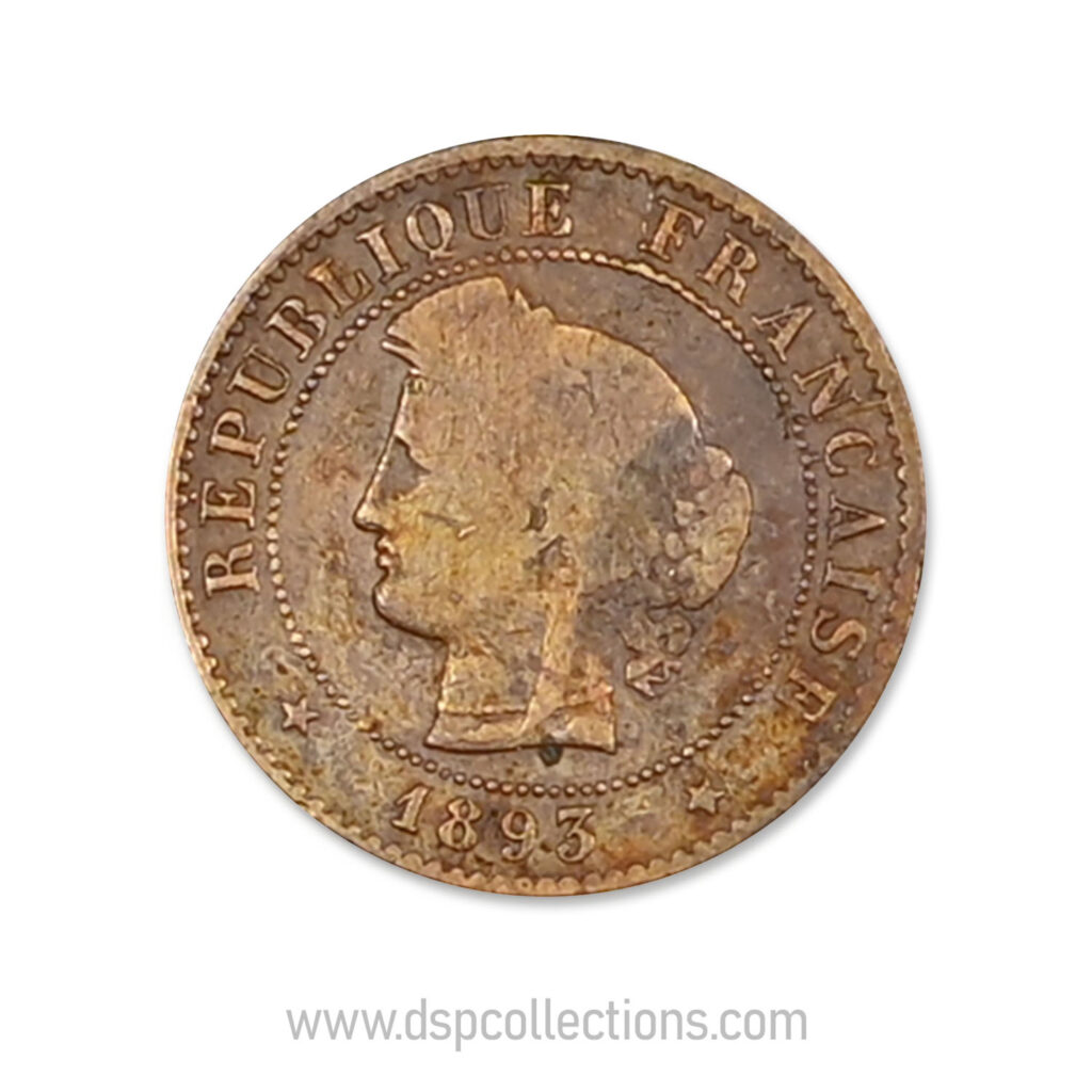 FRANCE, pièce de 1 Centime Cérès, 1893 A / Paris