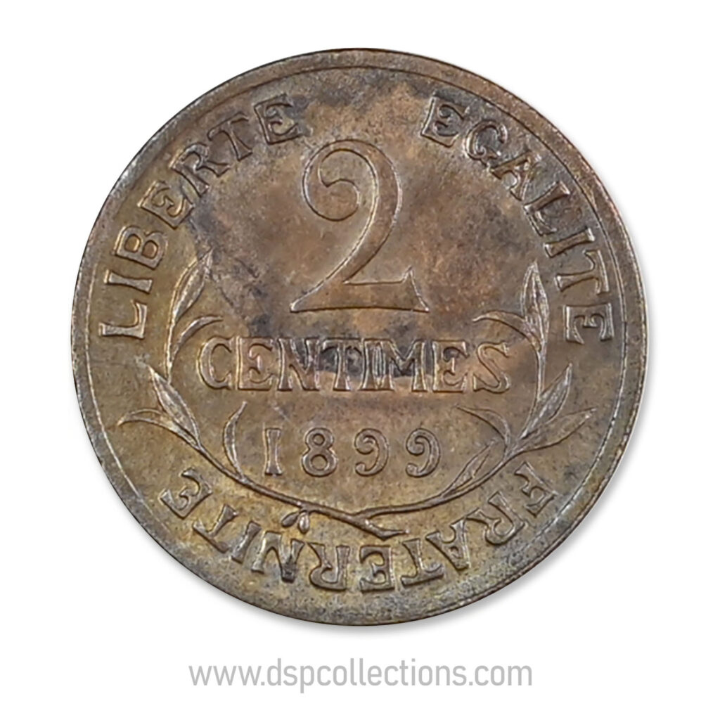 FRANCE, pièce de 2 Centimes Daniel Dupuis 1899