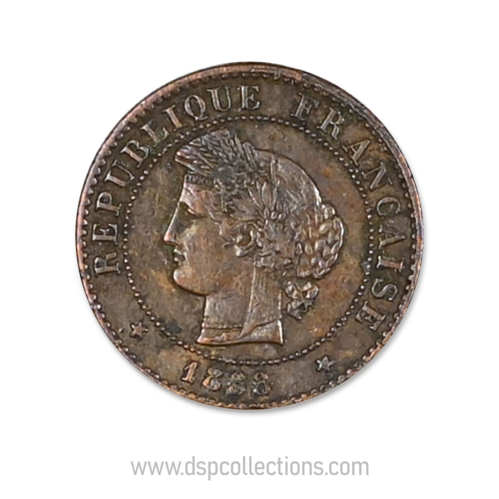 FRANCE, pièce de 1 Centime Cérès, 1888 A / Paris