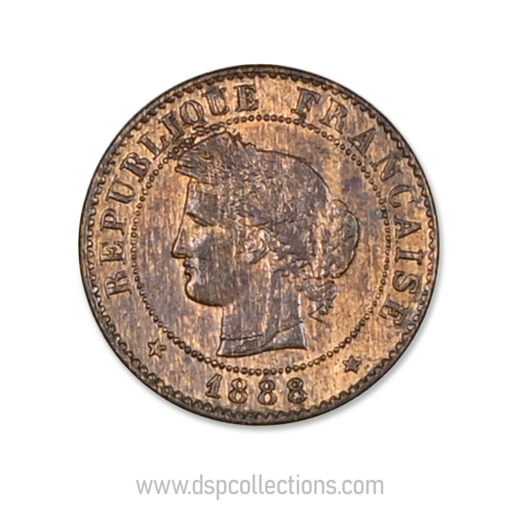 FRANCE, pièce de 1 Centime Cérès, 1888 A / Paris