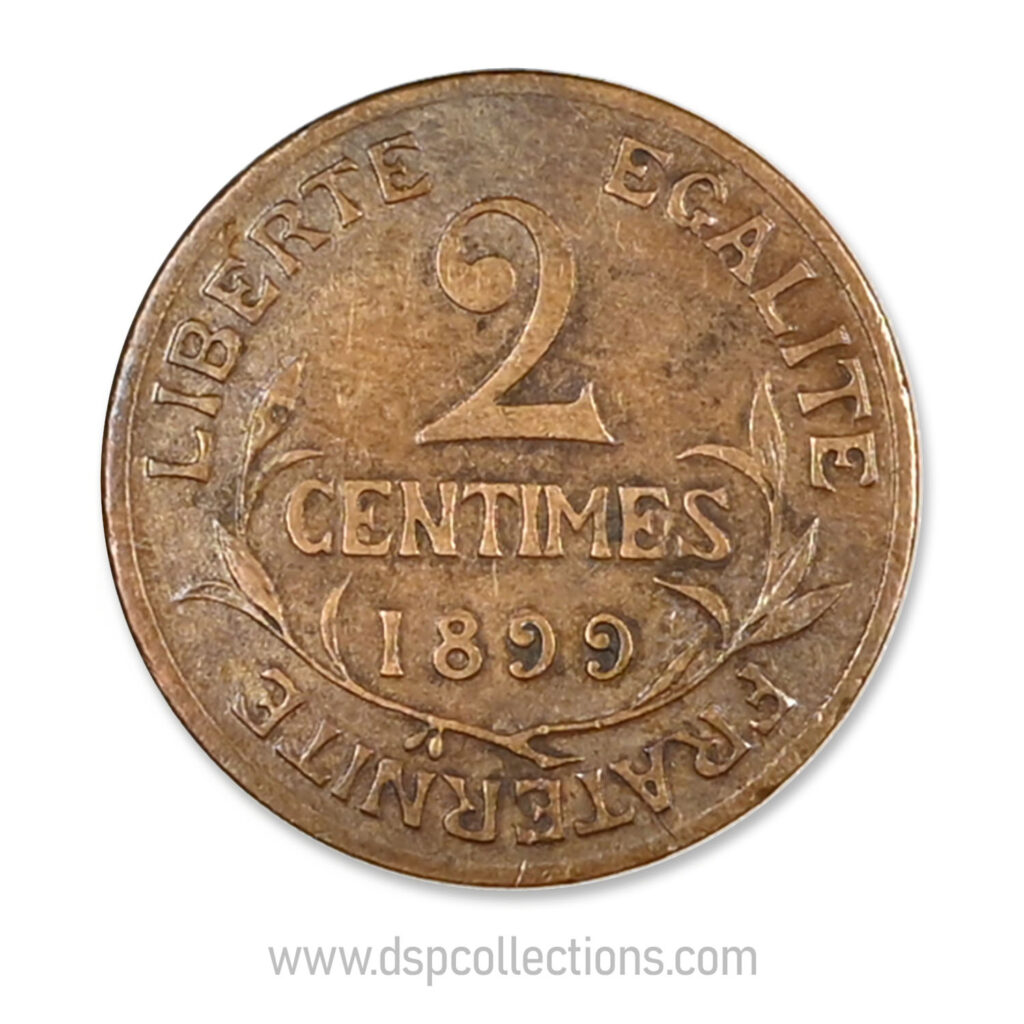 FRANCE, pièce de 2 Centimes Daniel Dupuis 1899