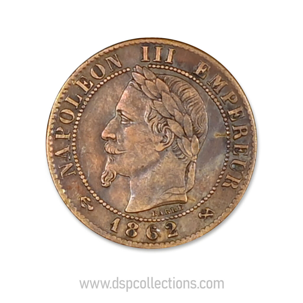 FRANCE, pièce de 1 Centime Napoléon III, 1862 K / Bordeaux