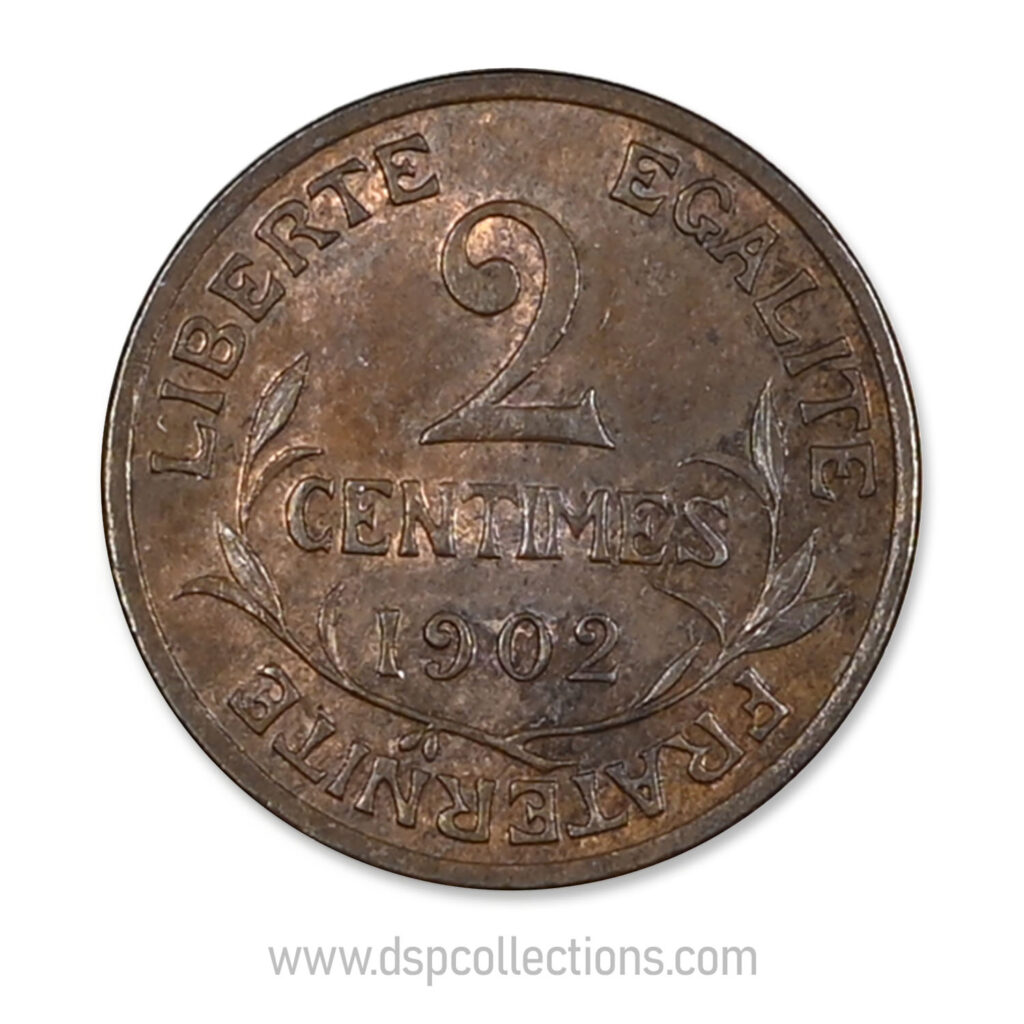 FRANCE, pièce de 2 Centimes Daniel Dupuis 1902