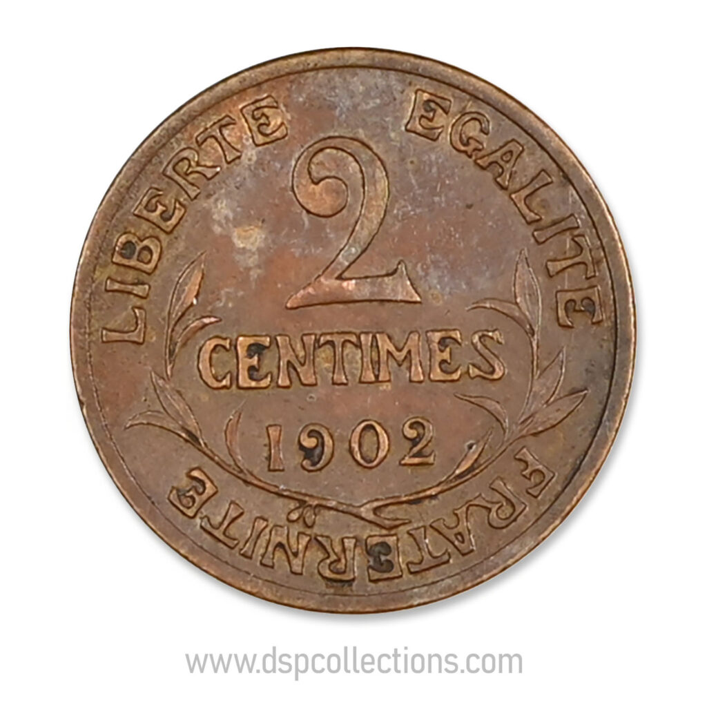 FRANCE, pièce de 2 Centimes Daniel Dupuis 1902