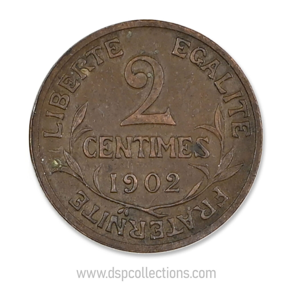 FRANCE, pièce de 2 Centimes Daniel Dupuis 1902