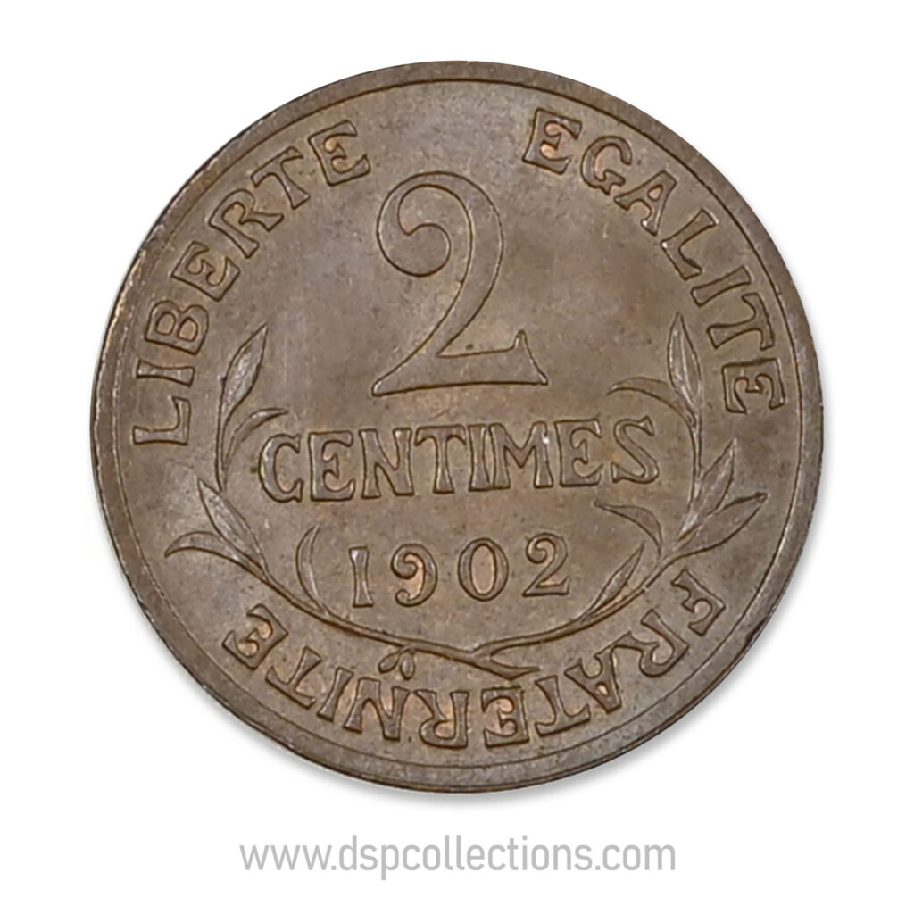 FRANCE, pièce de 2 Centimes Daniel Dupuis 1902