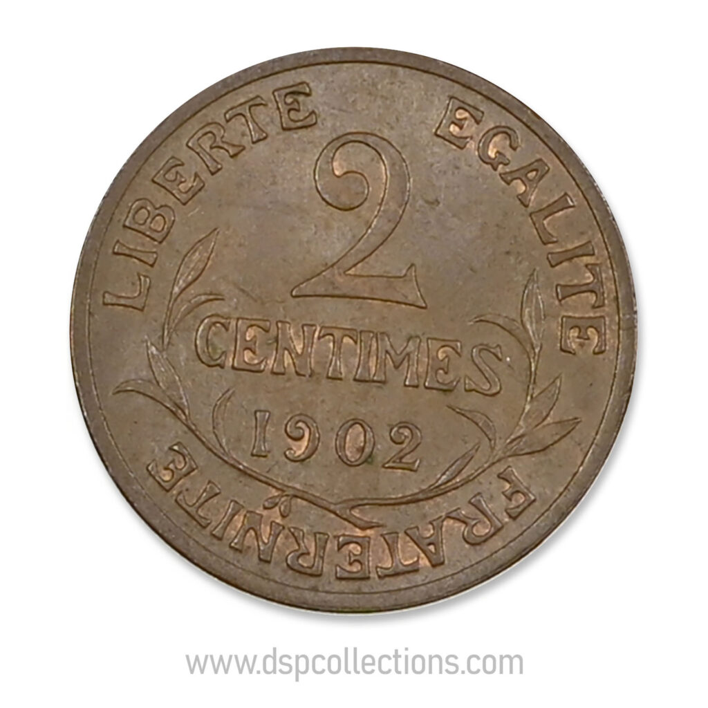 FRANCE, pièce de 2 Centimes Daniel Dupuis 1902