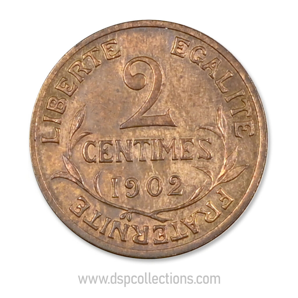 FRANCE, pièce de 2 Centimes Daniel Dupuis 1902