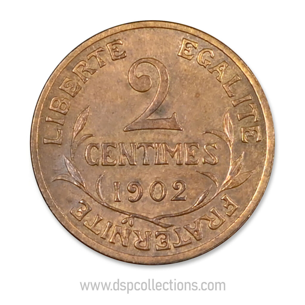 FRANCE, pièce de 2 Centimes Daniel Dupuis 1902