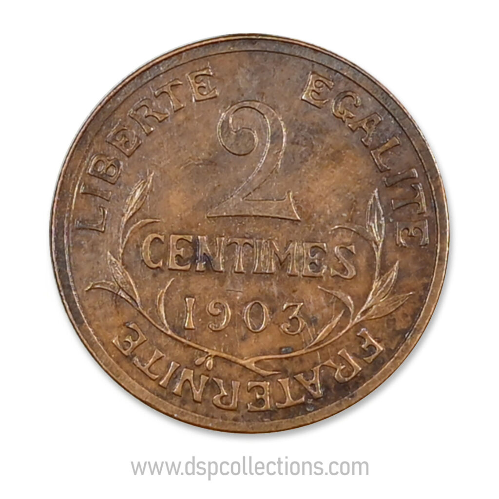 FRANCE, pièce de 2 Centimes Daniel Dupuis 1903