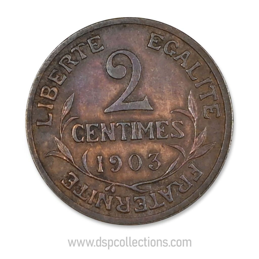 FRANCE, pièce de 2 Centimes Daniel Dupuis 1903