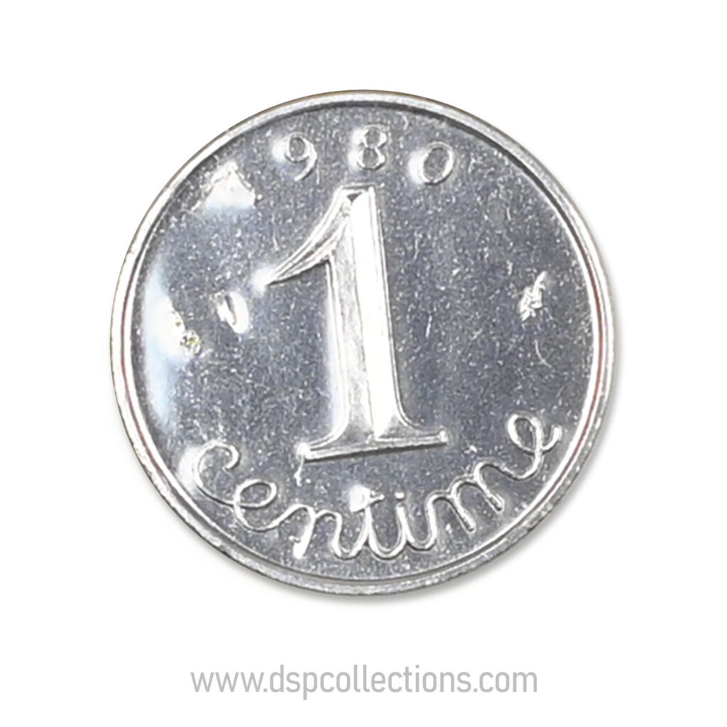 FRANCE, pièce de 1 Centime Épi 1980 UNC - sous scellée