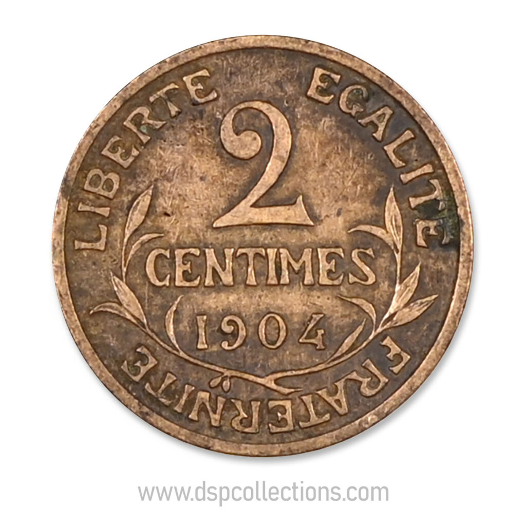 FRANCE, pièce de 2 Centimes Daniel Dupuis 1904