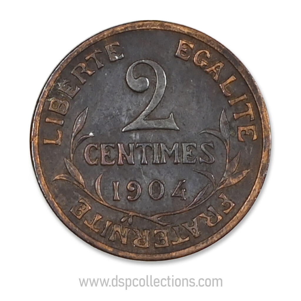 FRANCE, pièce de 2 Centimes Daniel Dupuis 1904