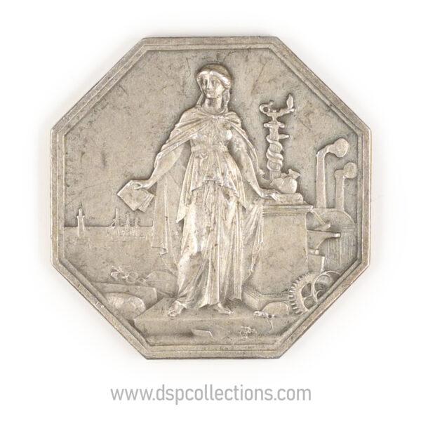 Jeton octogonal Société Générale de crédit industriel et commercial 1859 en argent