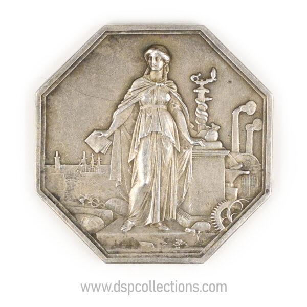 Jeton octogonal Société Générale de crédit industriel et commercial 1859 en argent