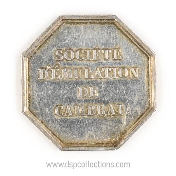 Jeton octogonal Société d'émulation de Cambrai en argent Fénelon – Image 2