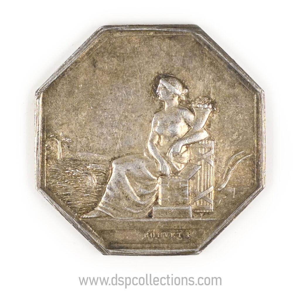 Jeton octogonal Assurance Mutuelle contre la grêle 1829 en argent