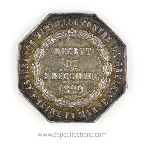 Jeton octogonal Assurance Mutuelle contre la grêle 1829 en argent – Image 2