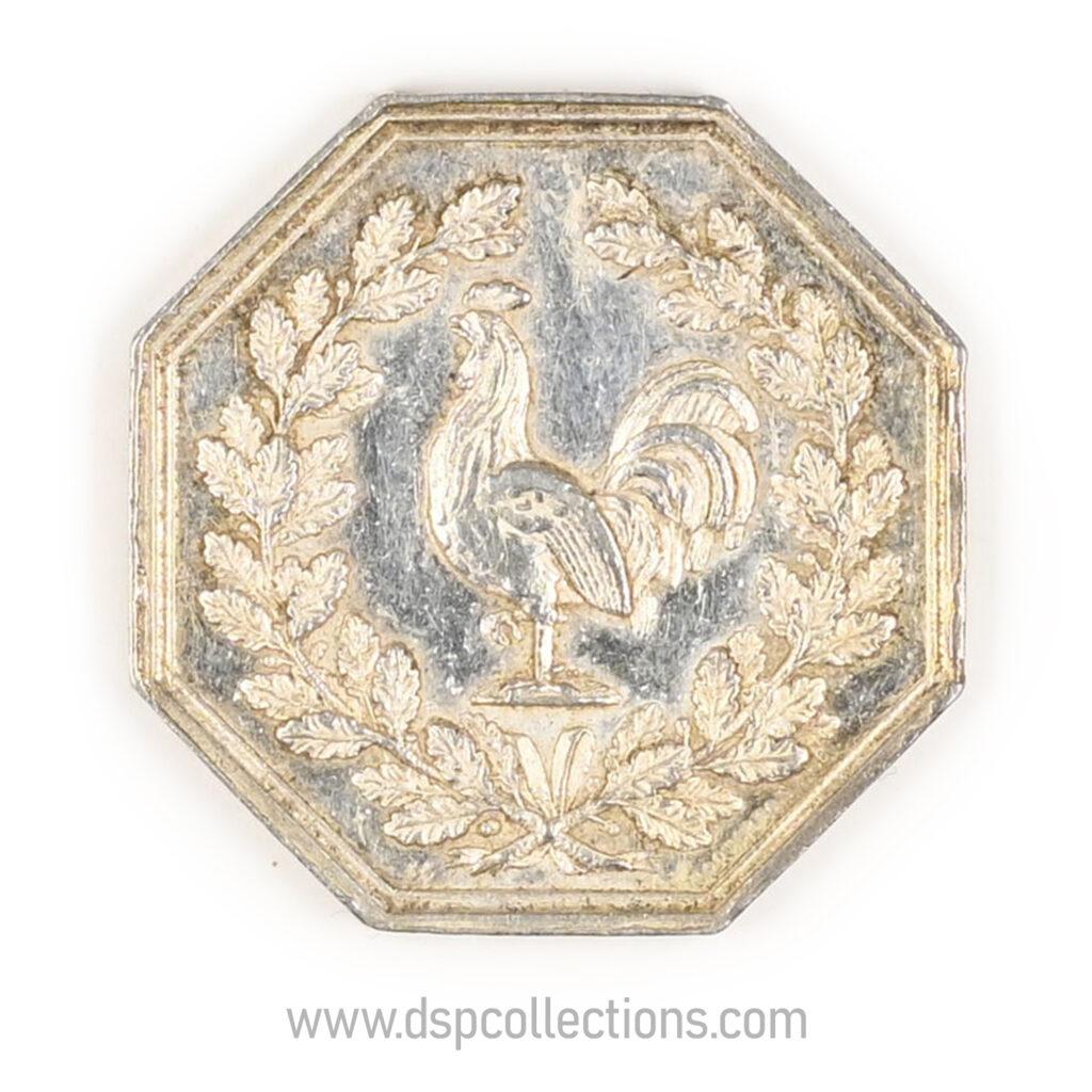 Jeton octogonal Notaires de Compiègne 1830 en argent