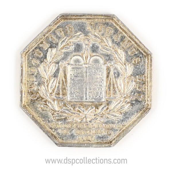 Jeton octogonal Notaires de Compiègne 1830 en argent – Image 2