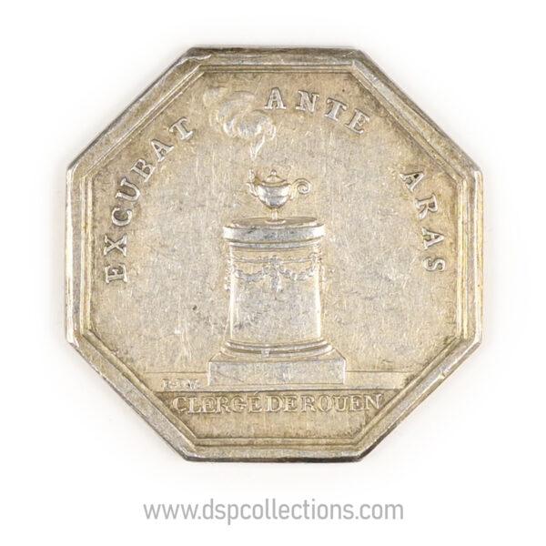 Jeton octogonal Clergé de Rouen 1778 en argent La Rochefoucauld – Image 2