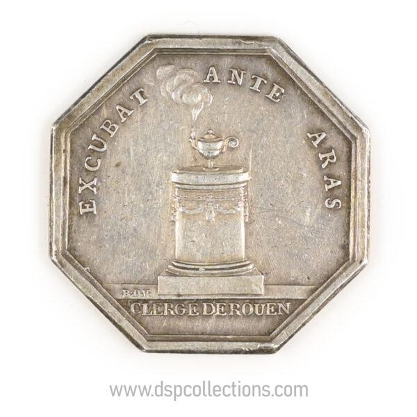 Jeton octogonal Clergé de Rouen 1778 en argent La Rochefoucauld – Image 2