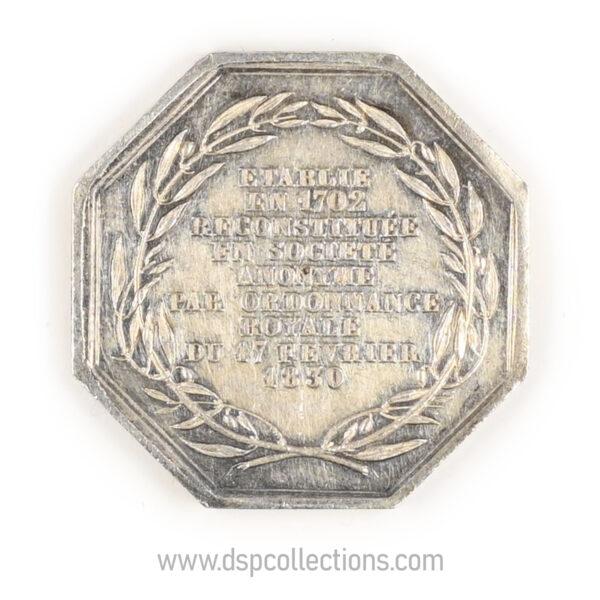 Jeton octogonal Manufactures de Saint Gobain 1830 en argent par Gayrard – Image 2