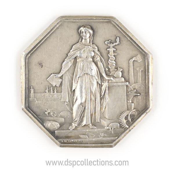 Jeton octogonal Société Générale de crédit industriel et commercial 1859 en argent