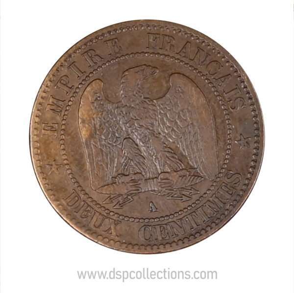 FRANCE, pièce de 2 Centimes Napoléon III, 1862 A / Paris – Image 2