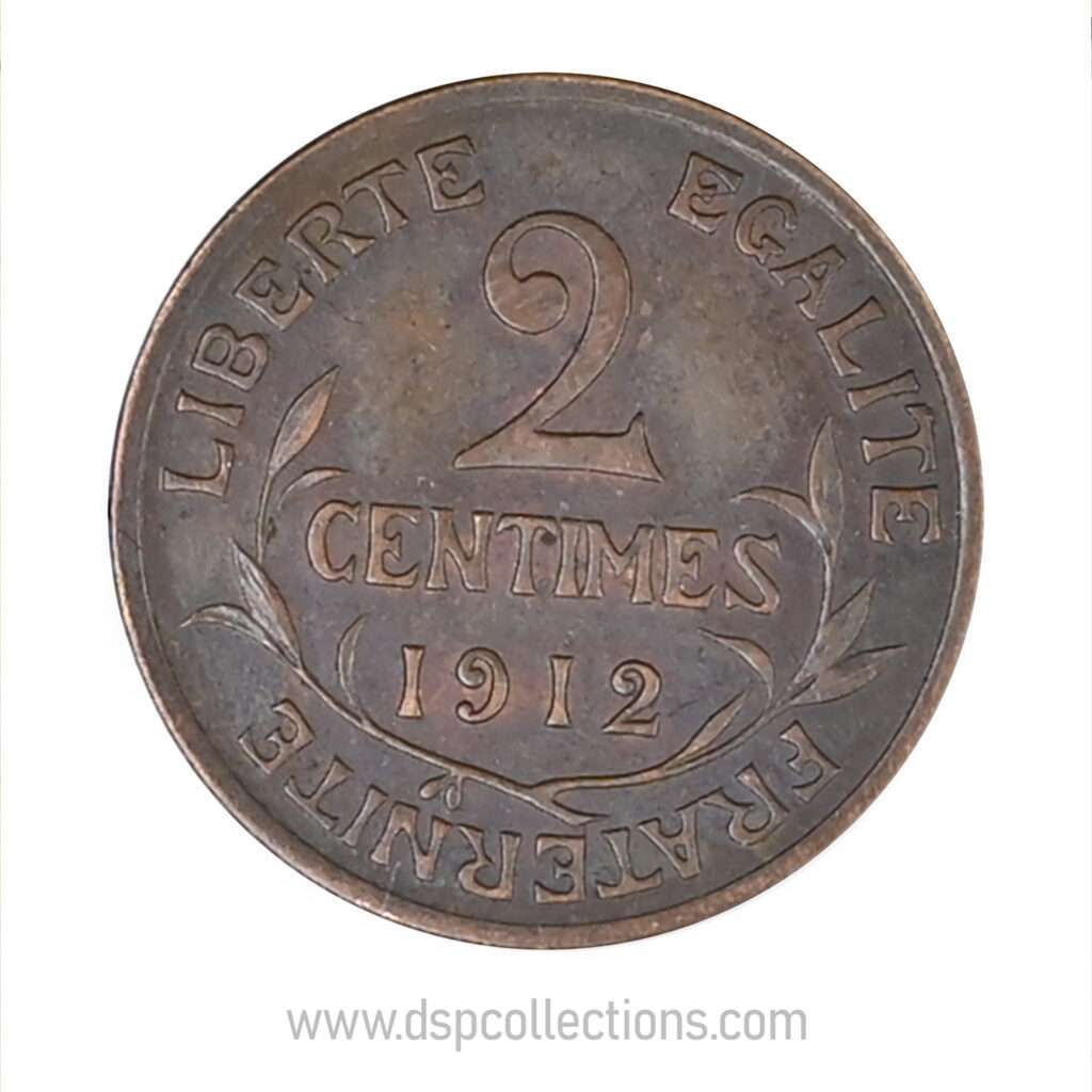 FRANCE, pièce de 2 Centimes Daniel Dupuis 1912