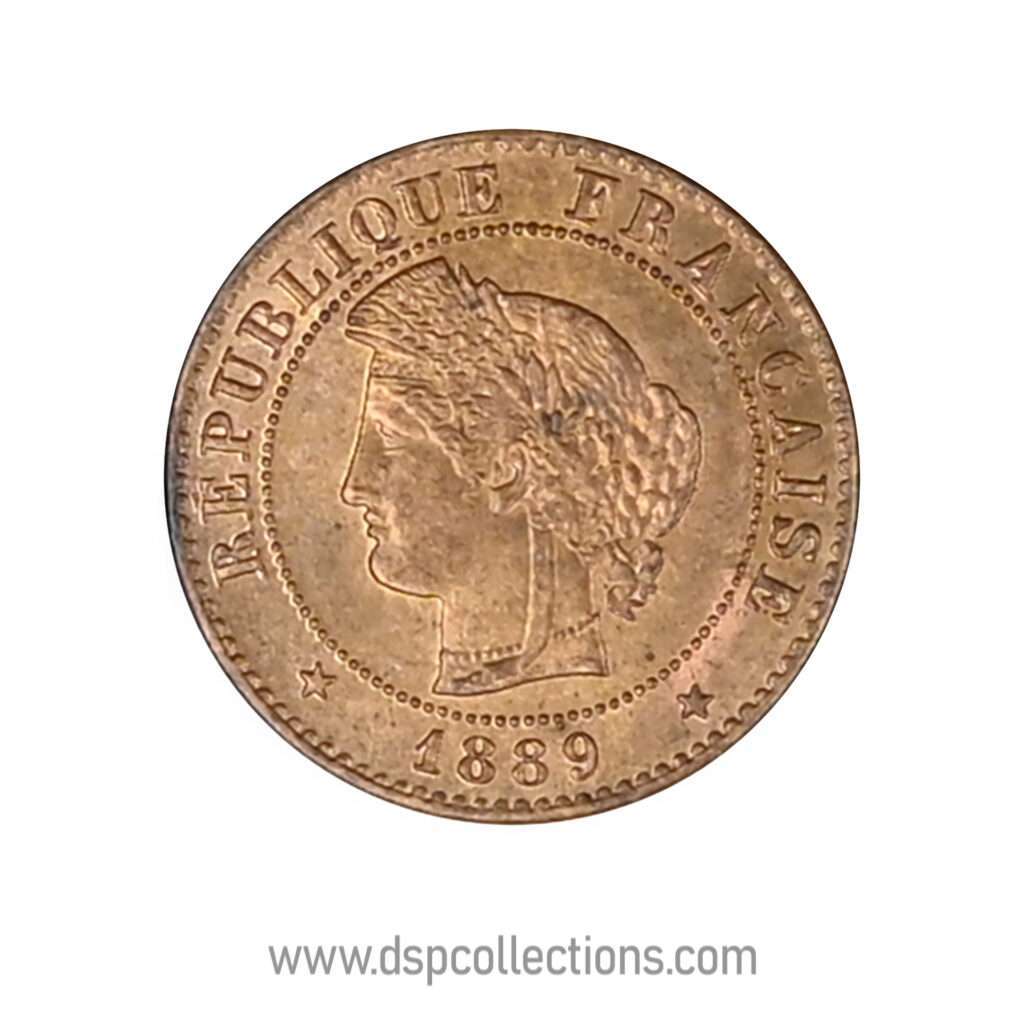 FRANCE, pièce de 1 Centime Cérès, 1889 A / Paris