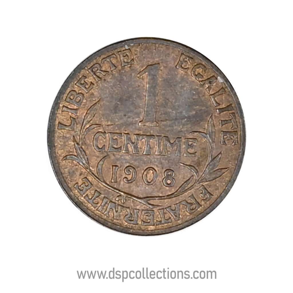 FRANCE, pièce de 1 Centime Daniel Dupuis 1908