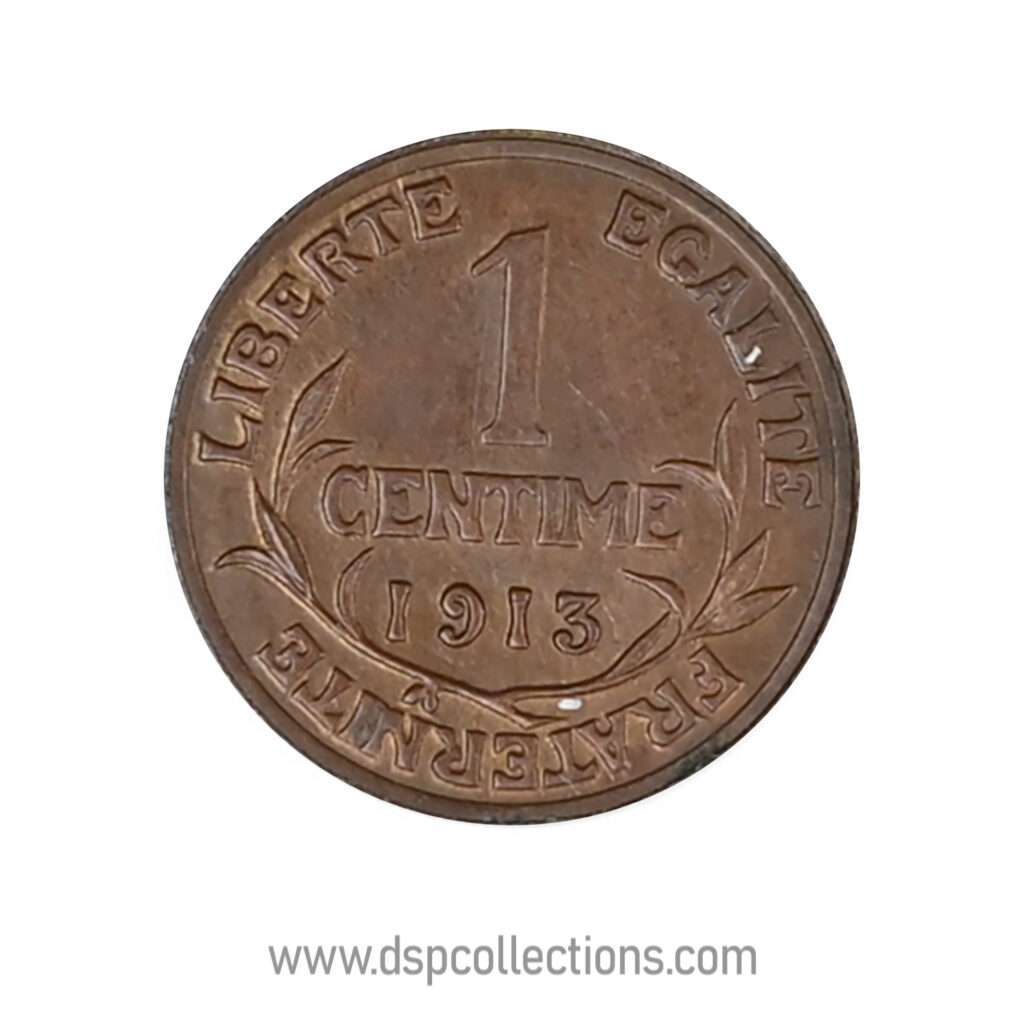 FRANCE, pièce de 1 Centime Daniel Dupuis 1913