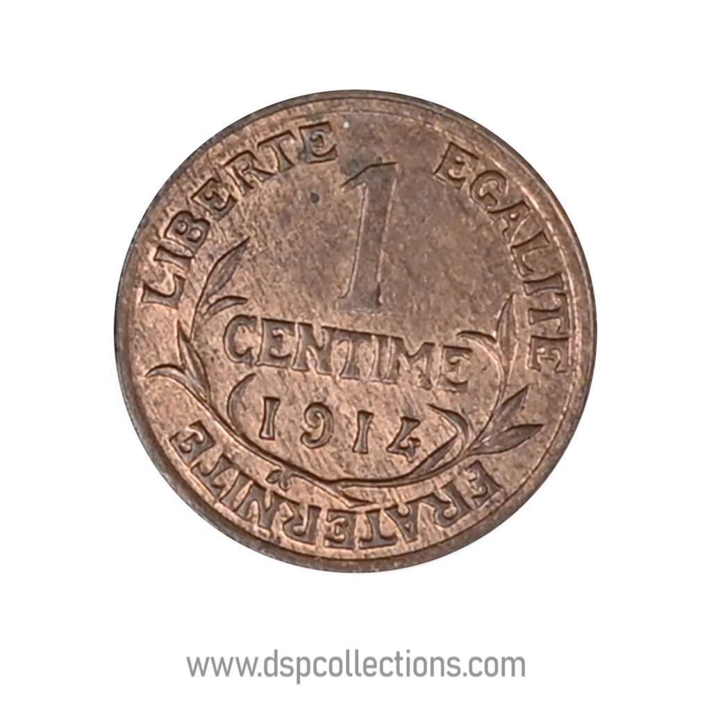 FRANCE, pièce de 1 Centime Daniel Dupuis 1914