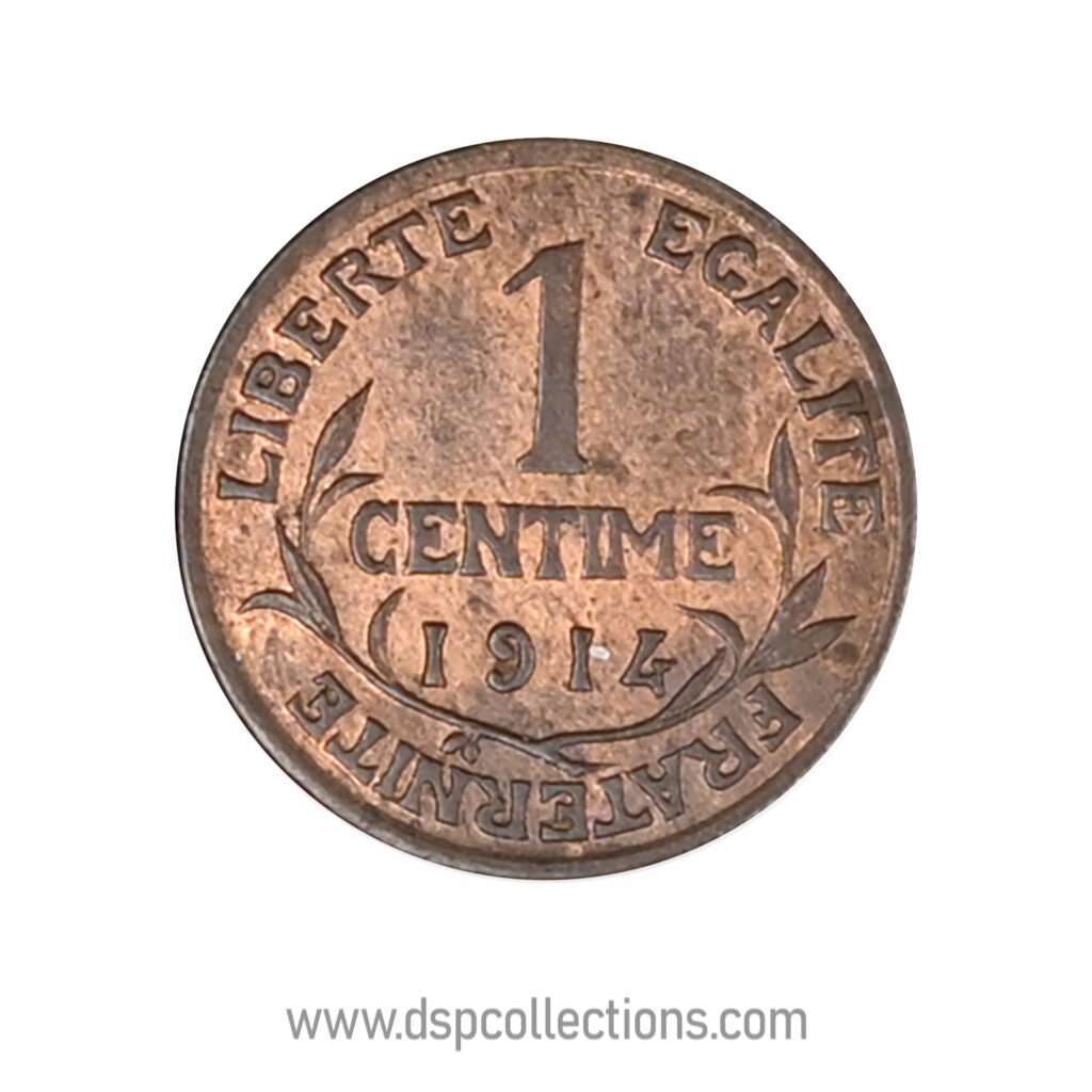 FRANCE, pièce de 1 Centime Daniel Dupuis 1914