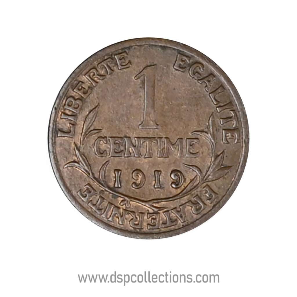 FRANCE, pièce de 1 Centime Daniel Dupuis 1919