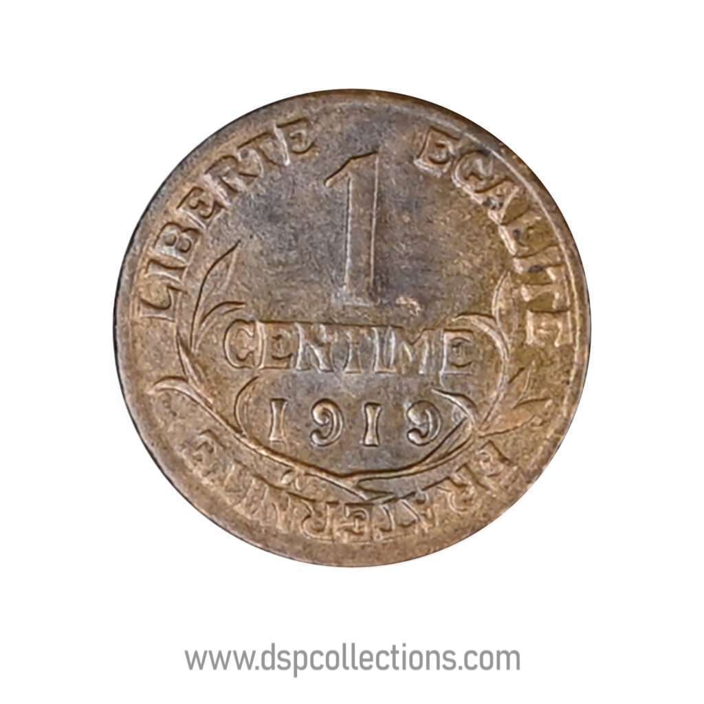 FRANCE, pièce de 1 Centime Daniel Dupuis 1919