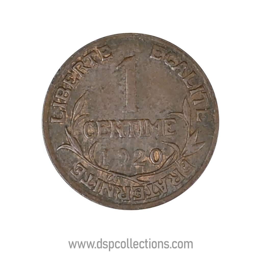 FRANCE, pièce de 1 Centime Daniel Dupuis 1920