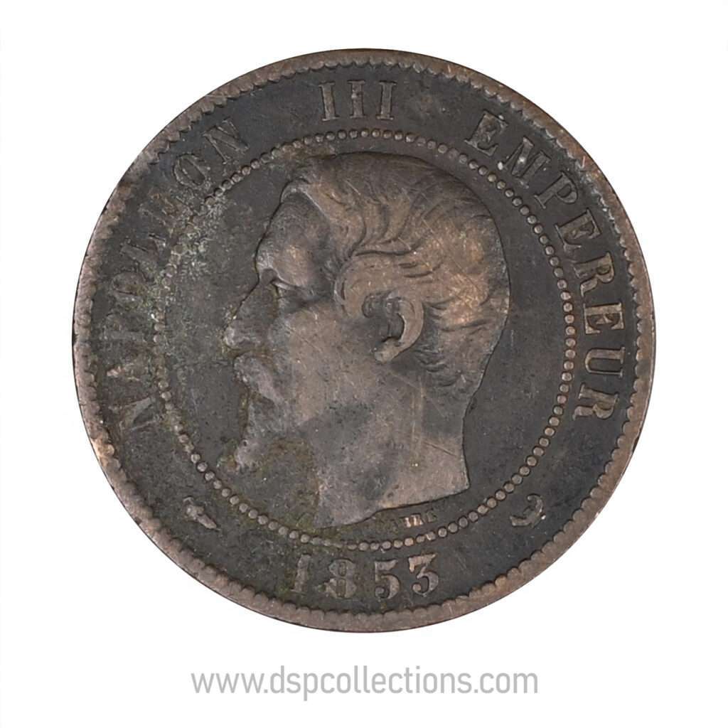 FRANCE, pièce de 10 Centimes Napoléon III, 1853 W / Lille